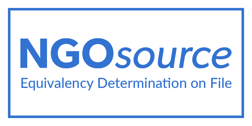 NGOsource Equivalency Determination on File badge